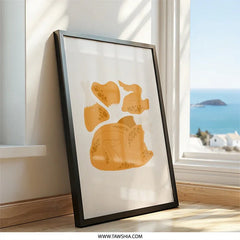 Roasted Chicken Wall Art, Foodie Print, Kitchen Decor, Thanksgiving Wall Decor, Poultry Illustration, Minimalist Art Print - Tawshia