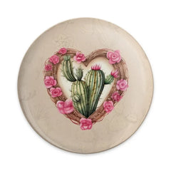 Cactus Heart Pinback Button, Floral Love, Desert Flower, Succulent Badge, Pink Rose, Botanical Button, Boho Gift, Western Decor, Cute Pin - Tawshia