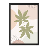 Botanical Wall Art Print, Minimalist Leaves Art, Neutral Tone Art, Modern Wall Decor, Foliage Art Print, Circle Abstract Art - Tawshia