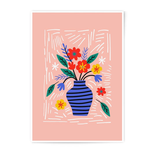 Floral Photographic Print, Colorful Flower Art, Vase of Flowers Print, Modern Home Decor, Botanical Wall Art, Vibrant Floral Design - Tawshia