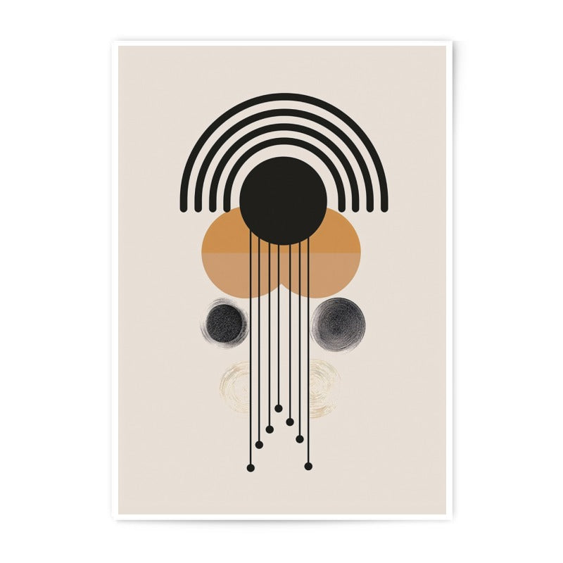 Abstract Geometric Photographic Print, Modern Art Print, Minimalist Wall Art, Circle and Line Decor, Neutral Tone Art, Home Decor - Tawshia