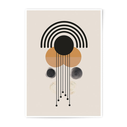 Abstract Geometric Photographic Print, Modern Art Print, Minimalist Wall Art, Circle and Line Decor, Neutral Tone Art, Home Decor - Tawshia