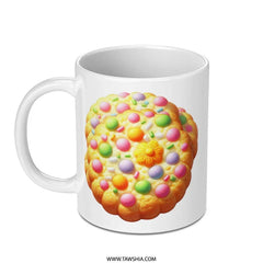 Sprinkled Sugar Cookie Mug, Pastel Candy Ceramic Cup, Dessert Lover Gift, Baking Themed Coffee Mug, Sweet Treat Novelty Drinkware - Tawshia