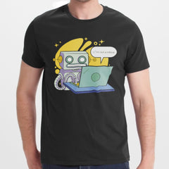 Funny Robot With Laptop Design T-Shirt product type