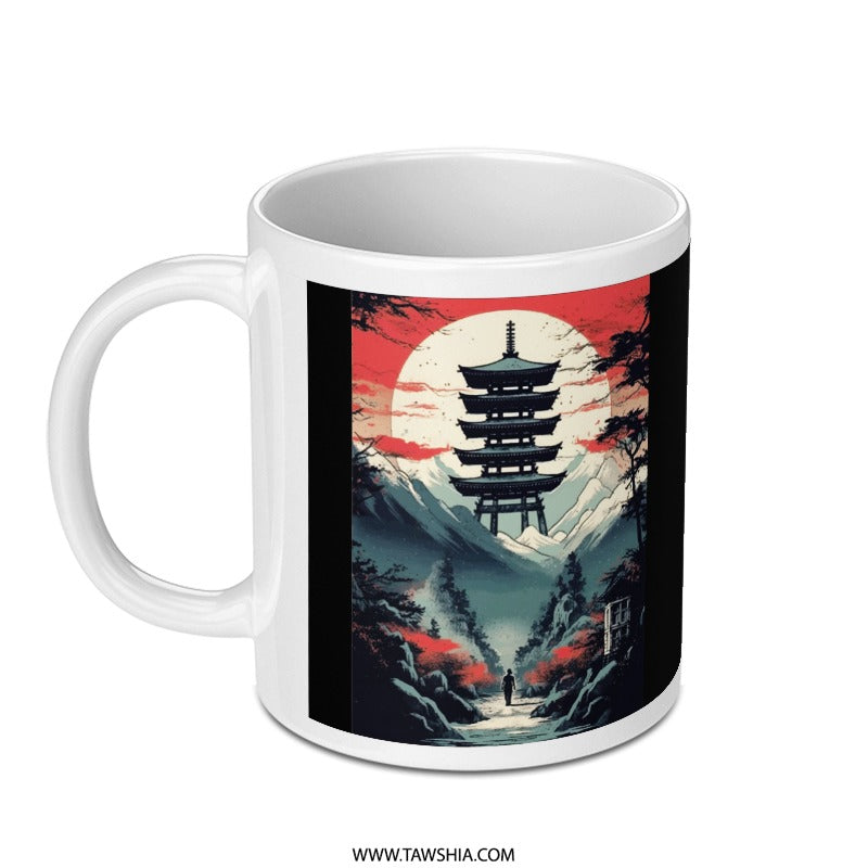 Japanese Temple Art Print Coffee Mug product