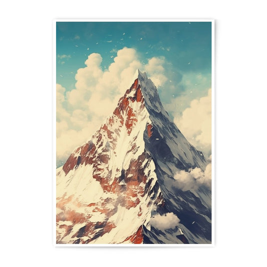 Mountain Peak Photographic Print, Snowy Mountain Art, Landscape Photography, Mountain Decor, Wall Art Print, Nature Home Decor - Tawshia