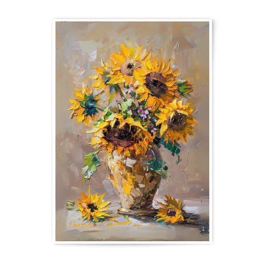 Sunflower Photographic Print, Floral Wall Decor, Still Life Art, Home Decor, Flower Painting, Botanical Print, Kitchen Art - Tawshia