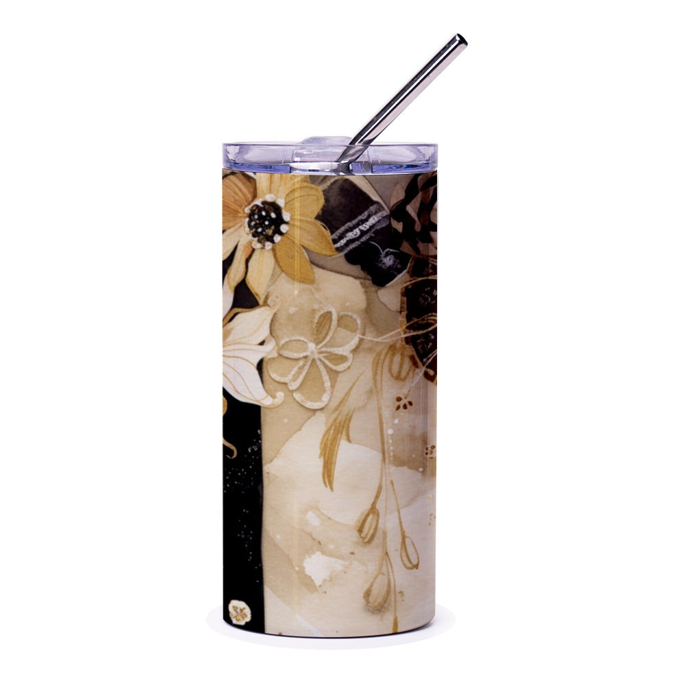 Floral Tumbler, Botanical Art, Flower Tumbler, Watercolor Tumbler, Unique Drinkware, Stylish Tumbler, Gift Idea, Artistic Tumbler - Tawshia