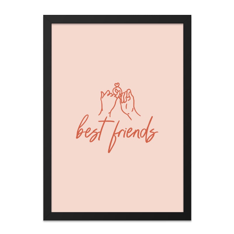 Best Friends Wall Art, Pinky Promise Print, Friendship Decor, Sister Gift, Minimalist Art, Trendy Wall Decor, Modern Art Print - Tawshia
