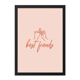 Best Friends Wall Art, Pinky Promise Print, Friendship Decor, Sister Gift, Minimalist Art, Trendy Wall Decor, Modern Art Print - Tawshia
