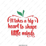 Teacher Appreciation Tote Bag, Heart to Shape Little Minds, Gift for Teacher, Apple Design, Educational Tote, Everyday Tote - Tawshia