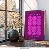 Bauhaus Wall Art, Geometric Print, 1923 Poster, Abstract Bauhaus Exhibition, Modern Art Print, Purple Wall Decor - Tawshia