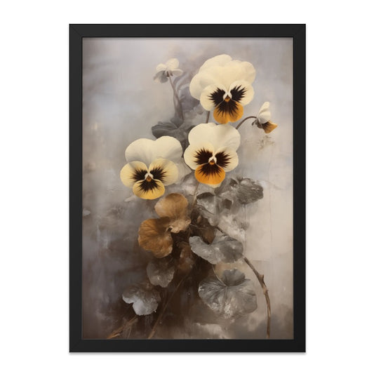 Floral Wall Art, Pansy Flower Print, Vintage Botanical Art, Elegant Home Decor, Fine Art Print, Flower Wall Decor, Botanical Wall Art - Tawshia