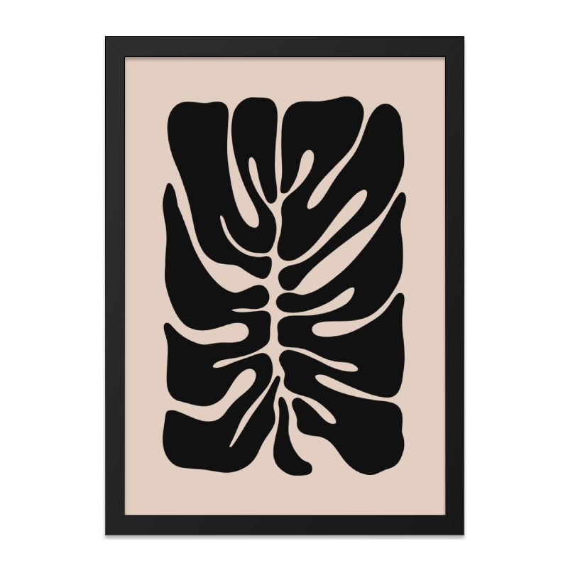 Monstera Leaf Wall Art, Minimalist Plant Print, Black and Beige Art, Modern Home Decor, Botanical Illustration, Tropical Leaf Art, Home - Tawshia