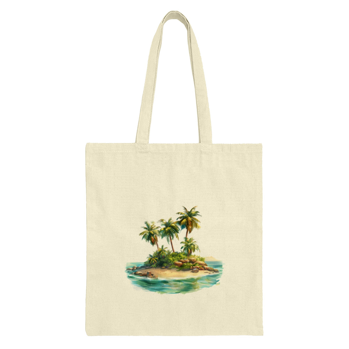 Tropical Island Beach Scene Printed Tote Bag Product Type