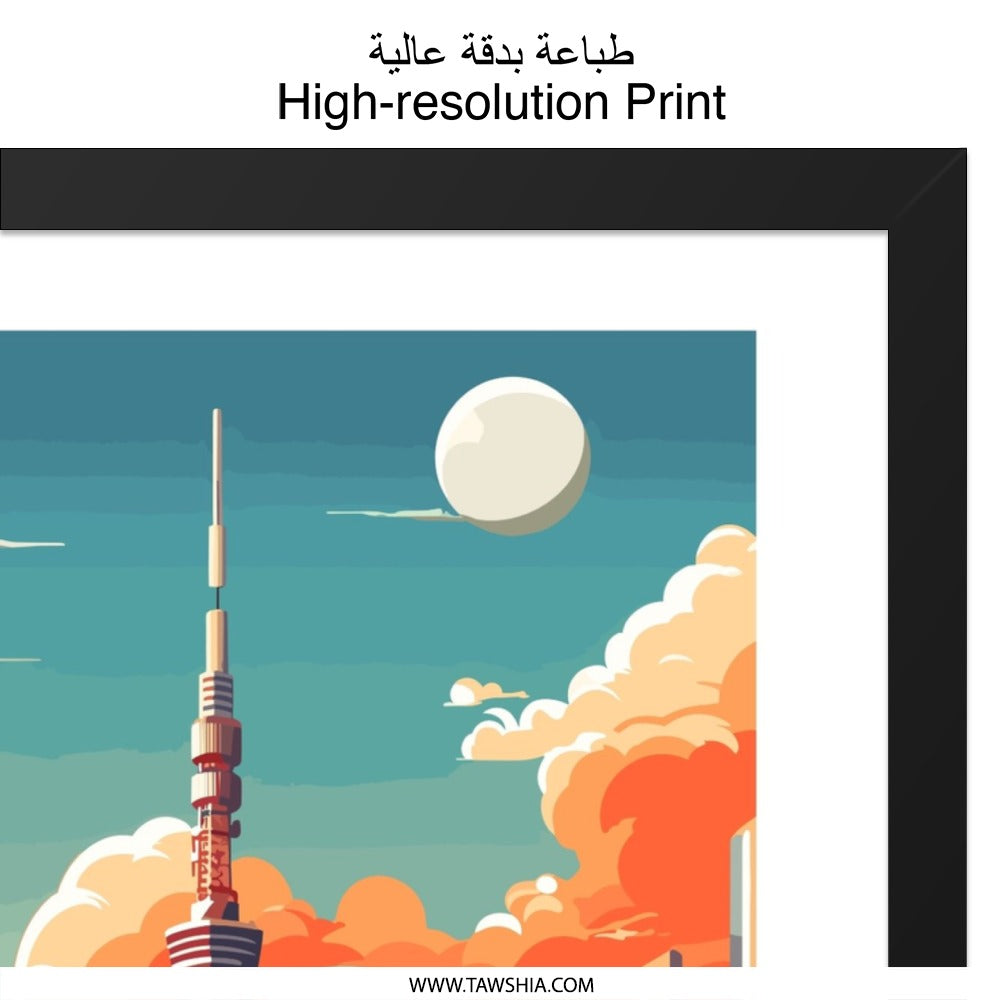 Tokyo Japan Wall Art, Cityscape Print, Tower Art, Travel Poster, Urban Decor, Modern Art, Japan Art Print, Unique Gift Idea, Home Decoration - Tawshia