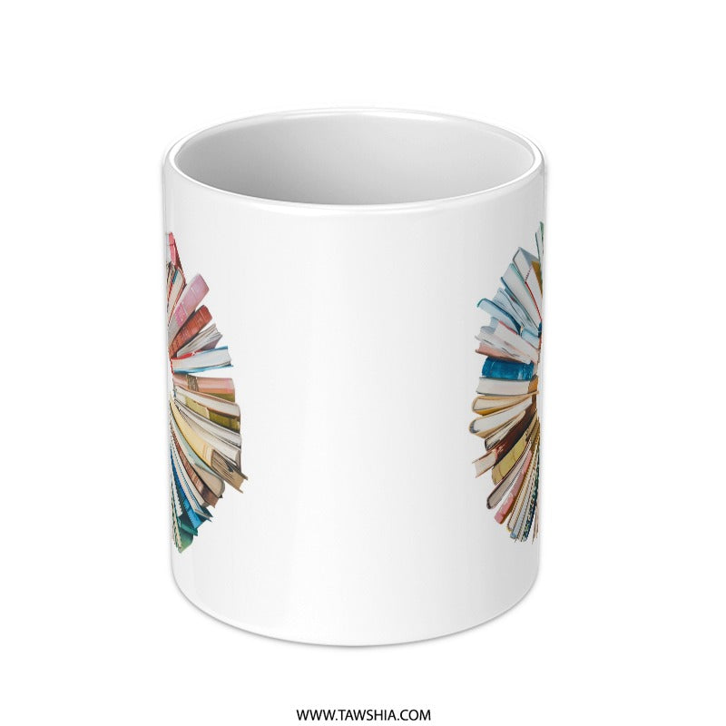 Stacked Books Mug, Book Lover Gift, Reader Mug, Library Mug, Bookworm Mug, Cozy Mug, Coffee Mug, Tea Mug, Book Themed Mug, Gifts For Her - Tawshia
