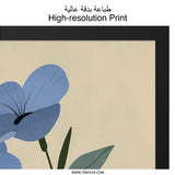 Blue Flax Flowers Wall Art, Botanical Illustration Print, Modern Floral Wall Decor, Nature Inspired Art, Elegant Flower Artwork - Tawshia