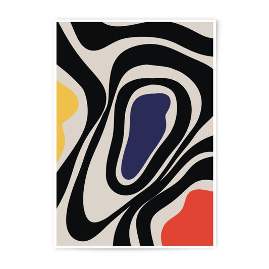 Abstract Swirl Art Photographic Print, Modern Wall Decor, Minimalist Artwork, Bold Colors, Unique Home Decor, Geometric Shapes - Tawshia