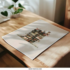 Quirky House Photographic Prints, Whimsical Home Art, Unique Architecture, Bird Art, Colorful Townhouse, Wall Decor, Gift Idea - Tawshia