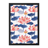 Lotus Flower Wall Art, Floral Wall Decor, Botanical Art Print, Elegant Home Decor, Nature Inspired Art, Serene Wall Hanging - Tawshia