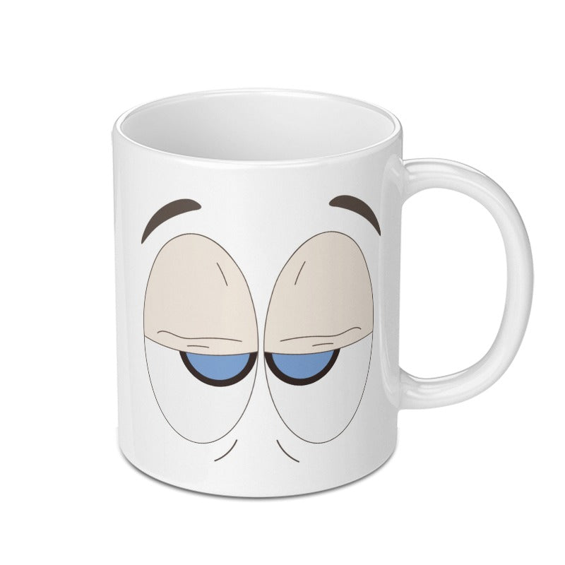 Sleepy Eyes Mug, Funny Mug, Cartoon Mug, Unique Coffee Mug, Novelty Mug, Gift Mug, Gift Idea, Cute Mug, Morning Mug, Coffee Lover Gift - Tawshia