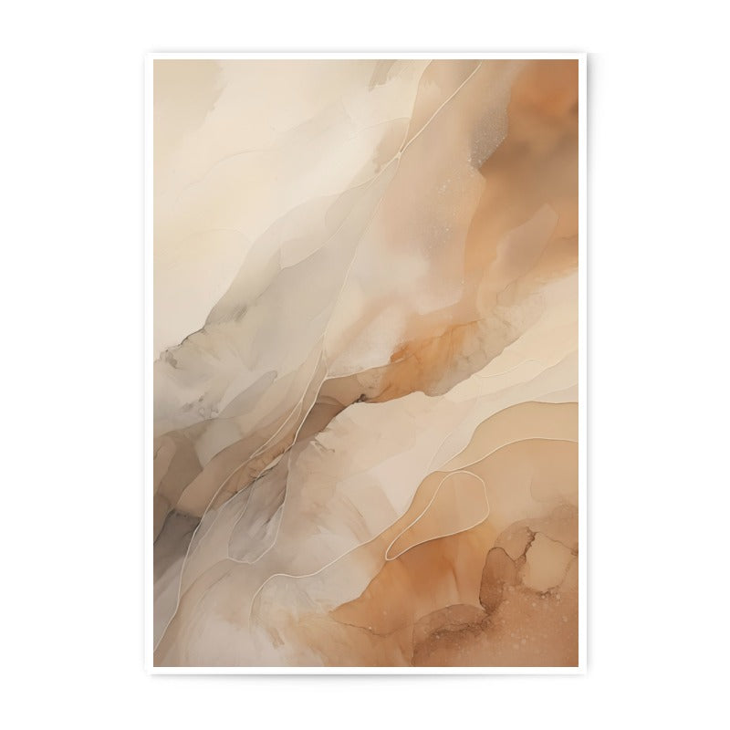 Abstract Beige Photographic Print, Neutral Wall Art, Modern Home Decor, Warm Tones, Fluid Art Print, Minimalist Art, Living Room Art - Tawshia