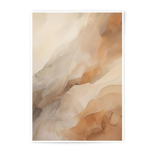 Abstract Beige Photographic Print, Neutral Wall Art, Modern Home Decor, Warm Tones, Fluid Art Print, Minimalist Art, Living Room Art - Tawshia