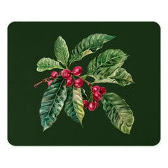 Coffee Branch Mouse Pad, Botanical Art, Red Berries, Desk Decor, Office Accessories, Nature Lover Gift, Plant Lover Gift, Unique Mousepad - Tawshia