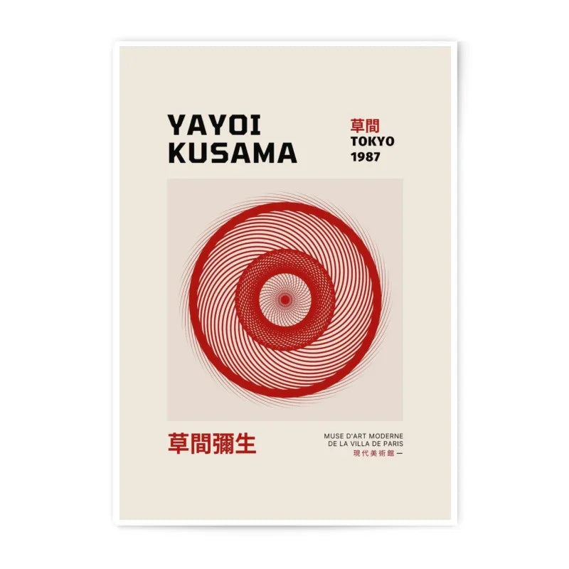 Yayoi Kusama Photographic Print, Tokyo 1987, Minimalist Art, Abstract Circle, Modern Wall Decor, Japanese Art Print, Home Decor - Tawshia