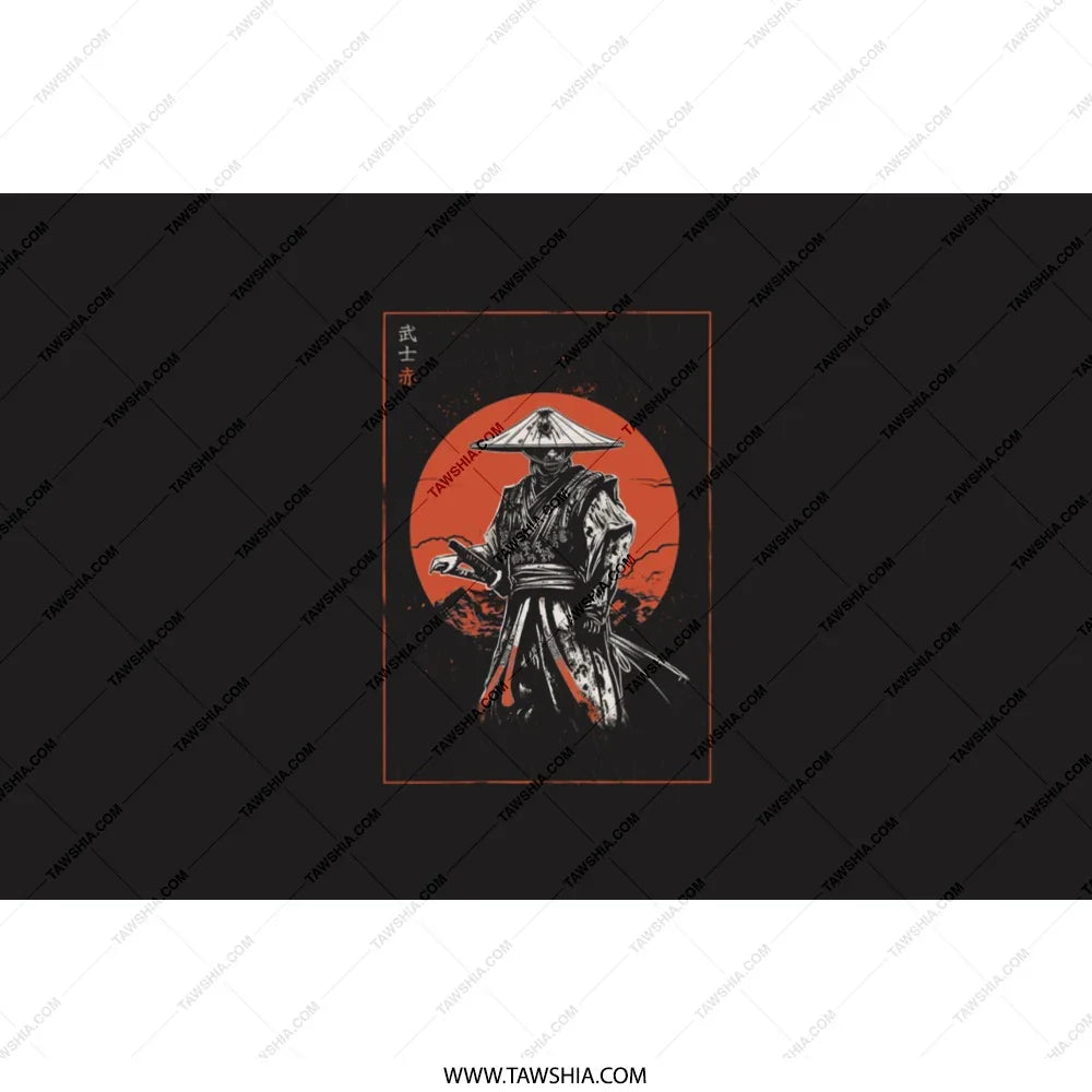 Mysterious Warrior Art with Red Sun Poster product type