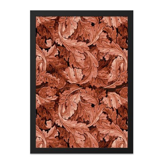 Terracotta Leaves Wall Art, Botanical Print, Vintage Style Artwork, Floral Pattern Decor, Autumn Colors, Home Decor Gift, Unique Wall Decor - Tawshia