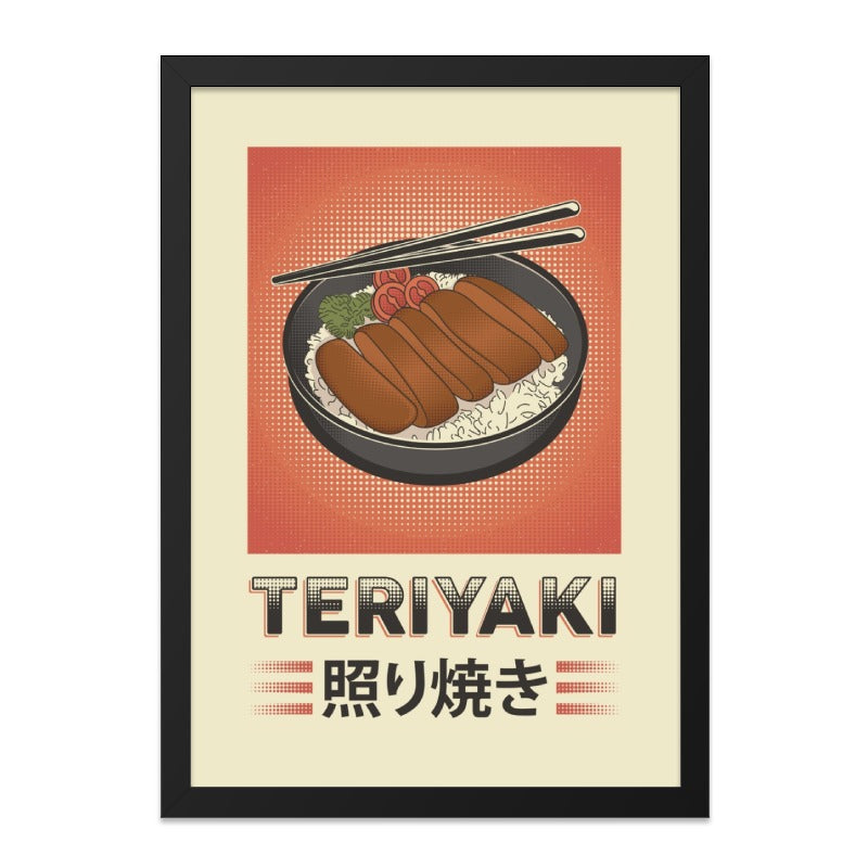Teriyaki Wall Art, Japanese Food Print, Retro Kitchen Decor, Asian Cuisine Poster, Restaurant Wall Decor, Delicious Food Art - Tawshia
