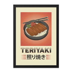 Teriyaki Wall Art, Japanese Food Print, Retro Kitchen Decor, Asian Cuisine Poster, Restaurant Wall Decor, Delicious Food Art - Tawshia
