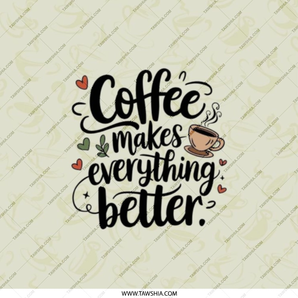 Coffee Makes Everything Better Pocket Mirror, Coffee Lover Gift, Cute Compact Mirror, Travel Mirror, Makeup Mirror, Gift for Her - Tawshia