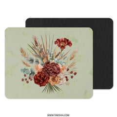 Floral MousePad, Flower Bouquet, Botanical Mouse Pad, Boho Desk Decor, Office Accessories, Computer Mat, Ergonomic Mousepad, Floral Gifts - Tawshia