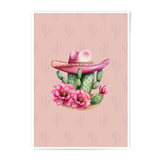 Cactus Photographic Prints, Pink Hat Art, Desert Bloom, Southwest Decor, Botanical Print, Floral Cactus Art, Western Prints, Home Decor - Tawshia