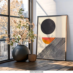 Abstract Wall Art, Geometric Print, Minimalist Decor, Modern Art Print, Contemporary Wall Art, Circle and Lines Art, Home Decor - Tawshia