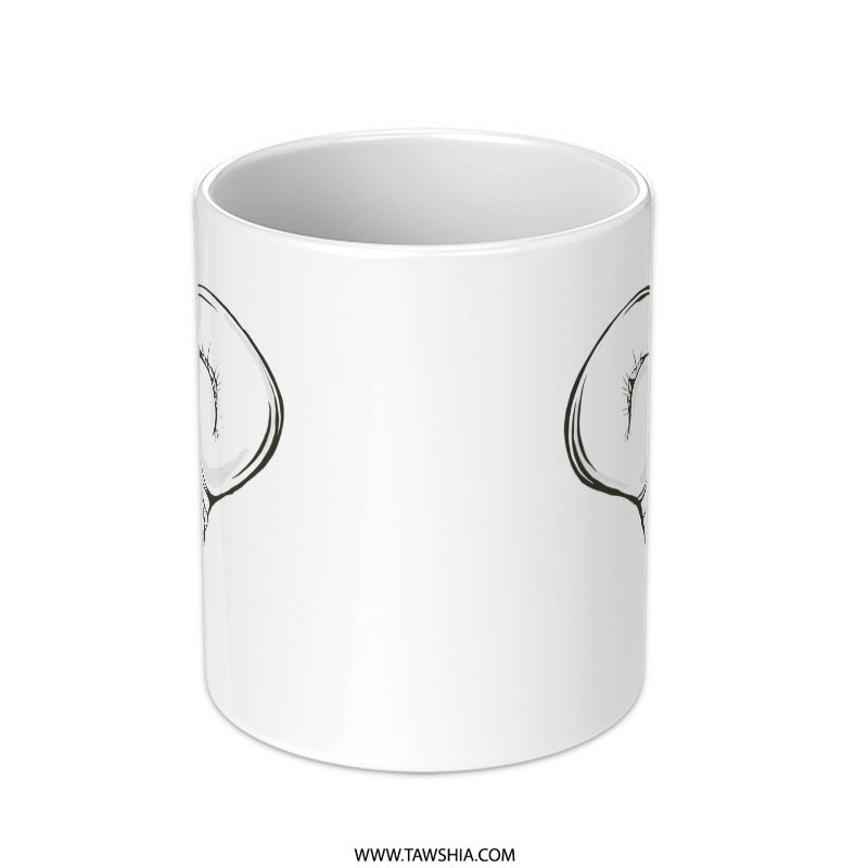 Minimalist Eyelash Design White Ceramic Mug product