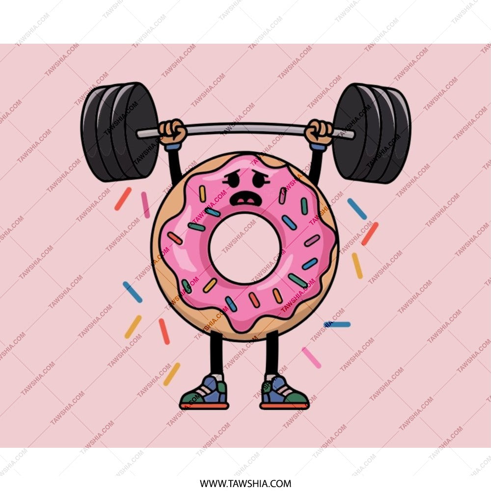 Funny Donut Mouse Pad, Weightlifting Donut, Cute Foodie Gift, Gym Humor Mousepad, Cartoon Donut Decor, Kawaii Mouse Pad, Office Decor - Tawshia