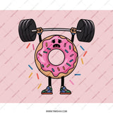 Funny Donut Mouse Pad, Weightlifting Donut, Cute Foodie Gift, Gym Humor Mousepad, Cartoon Donut Decor, Kawaii Mouse Pad, Office Decor - Tawshia