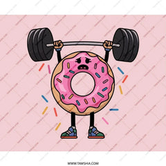 Funny Donut Mouse Pad, Weightlifting Donut, Cute Foodie Gift, Gym Humor Mousepad, Cartoon Donut Decor, Kawaii Mouse Pad, Office Decor - Tawshia