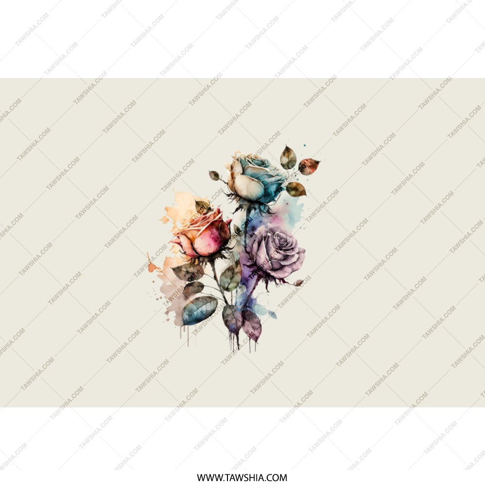 Watercolor Roses Tumbler, Floral Tumbler, Flower Tumbler, Aesthetic Tumbler, Gift for Her, Pretty Tumbler, Trendy Tumbler, Coffee Tumbler - Tawshia
