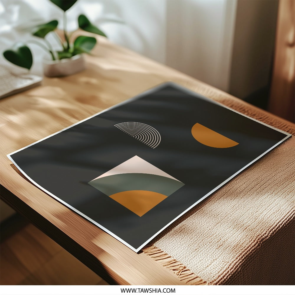 Modern Geometric Photographic Print, Abstract Shapes Art, Minimalist Wall Decor, Contemporary Design, Home Office Art - Tawshia