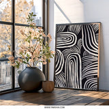 Abstract Wall Art, Black and White Decor, Line Art Print, Modern Wall Decor, Minimalist Art, Unique Wall Hanging, Home Decor, Abstract - Tawshia