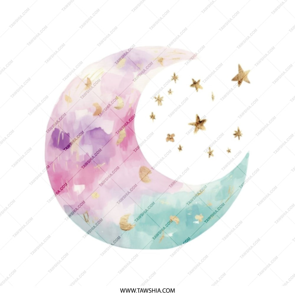 Moon Tote Bag, Watercolor Crescent Moon, Starry Sky, Celestial Tote Bag, Elegant Tote Bag, Versatile Bag, Stylish Tote, Gift Idea - Tawshia