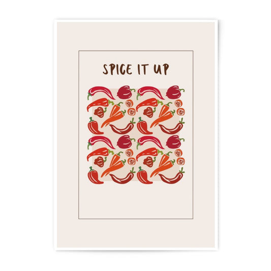 Spice It Up Photographic Print, Chili Pepper Art, Foodie Gift, Kitchen Decor, Culinary Art Print, Home Decor, Wall Art - Tawshia