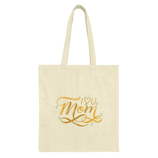 I Love You Mom Tote Bag, Mother's Day Gift, Gold Lettering Design, Unique Mom Gift Idea, Shopping Bag, Everyday Use Bag - Tawshia