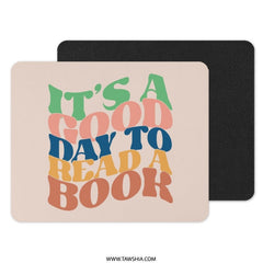 Good Day to Read a Book Mouse Pad, Book Lover Gift, Retro Aesthetic Mousepad, Colorful Desk Decor, Reader Gift, Unique Mousepad - Tawshia