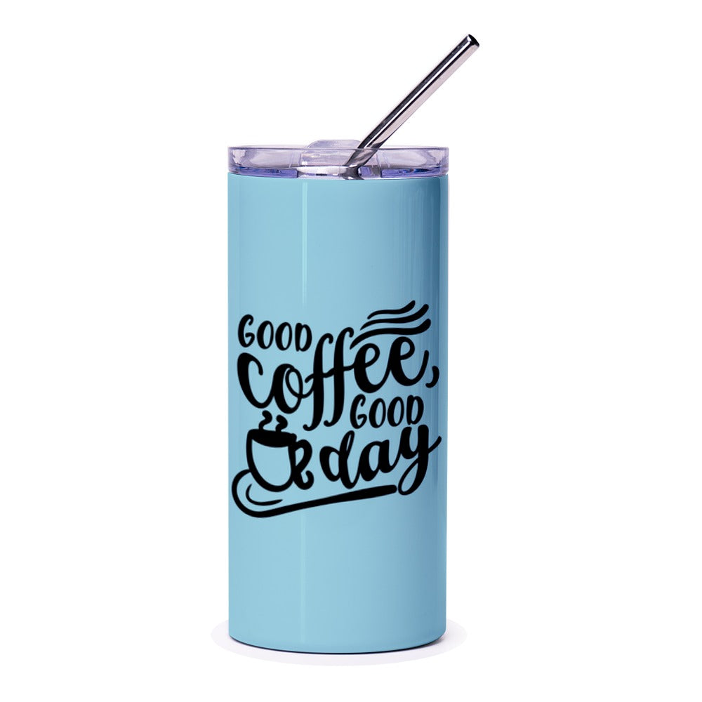 Good Coffee Good Day Tumbler, Coffee Lover Gift, Inspirational Tumbler, Daily Motivation, Positive Vibes Tumbler, Gift for Her, Women - Tawshia